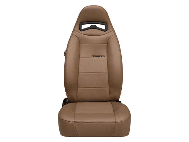Blemished Corbeau Moab Tan Vinyl Reclining Passenger Side Racing Seat - Single