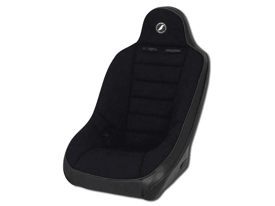 Blemished Corbeau Baja Ultra Black Vinyl / Cloth Fixed-Back Racing Seat - Single