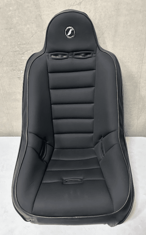 Blemished Corbeau Baja Ultra Black Vinyl / Cloth Fixed-Back Racing Seat - Single