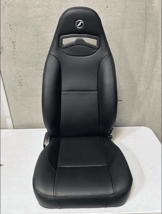 Blemished Corbeau Moab Black Vinyl Reclining Passenger Side Racing Seat - Single