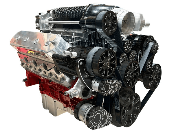 CVF Reaper LS 10-Rib FEAD System For Whipple Inverted 2.9L With Alternator, AC & Power Steering - Black Diamond