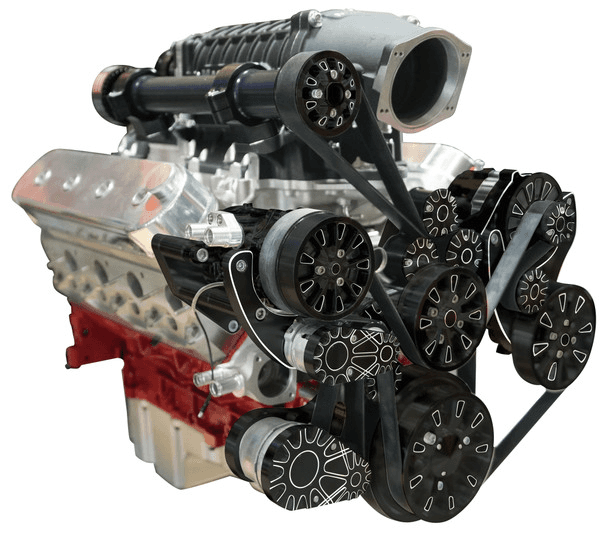 CVF Wraptor LS 10-Rib FEAD System For Magnuson TVS2650 With Alternator AC and Power Steering - Black Diamond (Jackshaft)