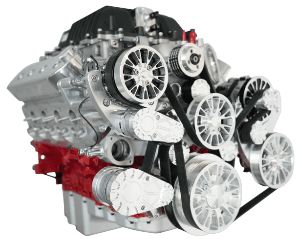 CVF Wraptor LS 10-Rib FEAD System For Magnuson TVS2650 With Alternator AC and Power Steering - Polished