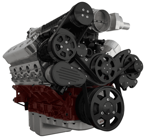 CVF Wraptor LS 8-Rib FEAD System For Whipple 2.3L or 2.9L With Alternator AC and Power Steering - Black