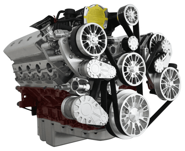 CVF Reaper LS 10-Rib FEAD System For Harrop TVS2300/TVS2650 Superchargers with AC, Power Steering and Alternator - Polished