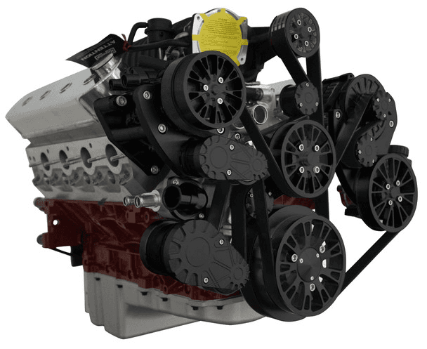 CVF Reaper LS 10-Rib FEAD System For Harrop TVS2300/TVS2650 Superchargers with AC, Power Steering and Alternator - Black