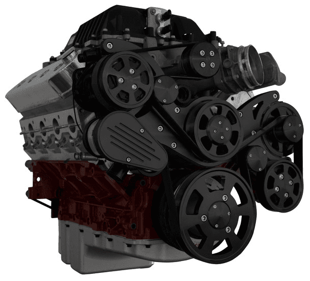 CVF Wraptor 8 Rib Black Serpentine Drive System For LS Engines Using OE LS9 Supercharger - Alternator, AC & PS (LS9 Beltline)