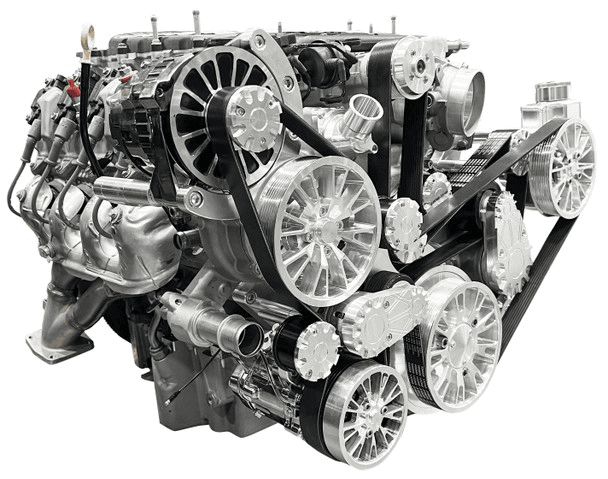 CVF Reaper Chevy LT4 Wet Sump 10-Rib Gen V Serpentine System with AC, Power Steering & Alternator - Black (All Inclusive)