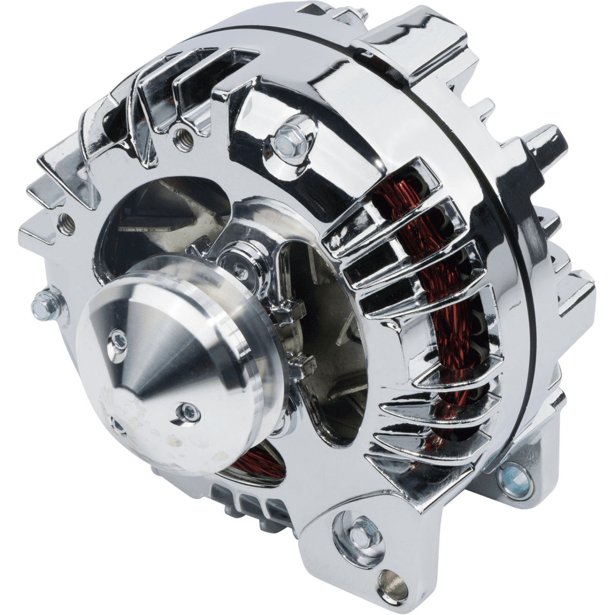 CVF Chrysler 1-Wire 100 AMP Alternator w/ V-Belt Pulley - Chrome Plated