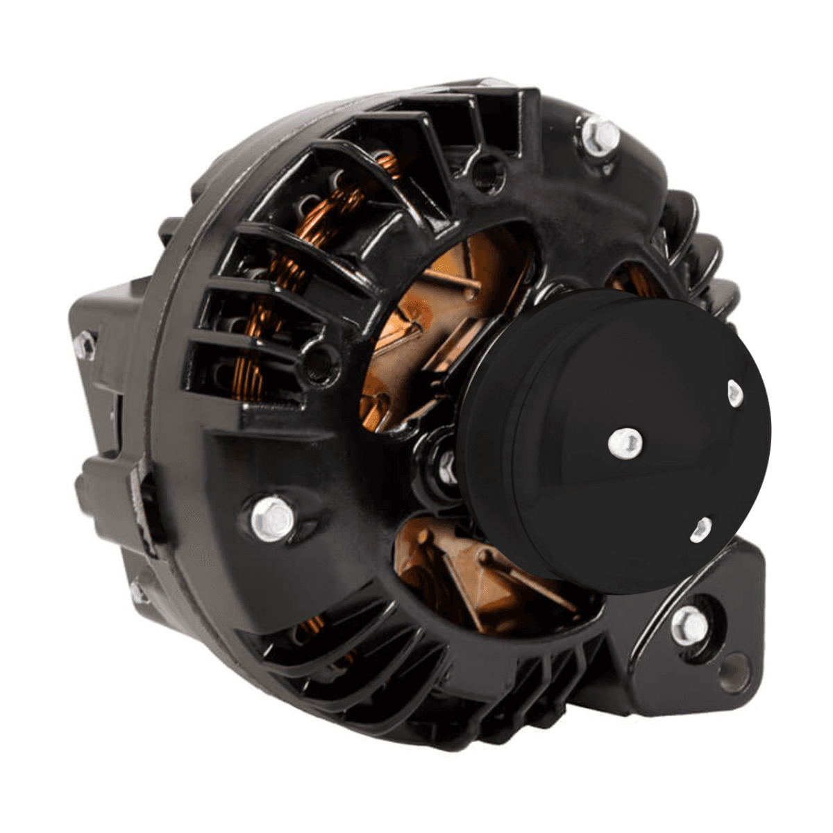 CVF Chrysler 1-Wire 100 AMP Alternator w/ V-Belt Pulley - Black Powdercoat