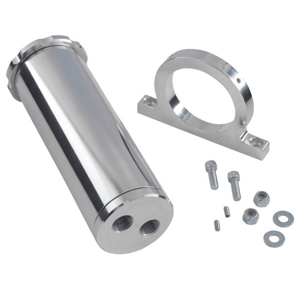 CVF Billet Polished Remote Universal Power Steering Pump Reservoir and Bracket