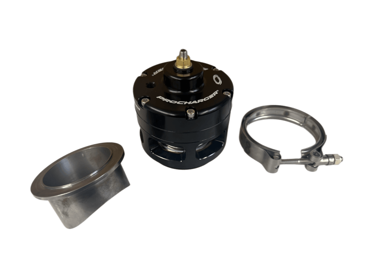 ATI Black Race Bypass Valve With V-Band Mounting Hardware - Open (Steel Flange)