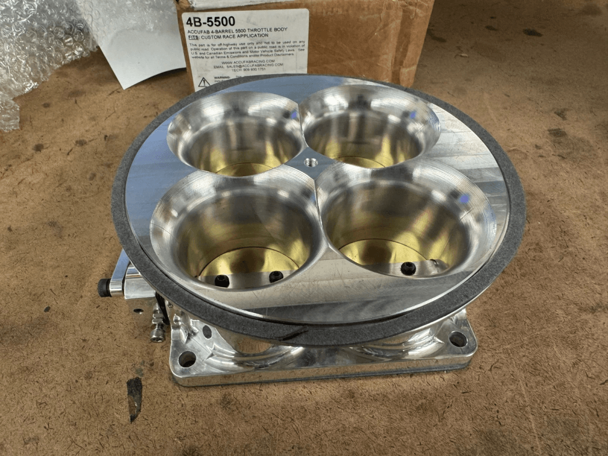 [GARAGE SALE] Accufab 2.25" Bore 4-Barrel 5500 Polished Throttle Body