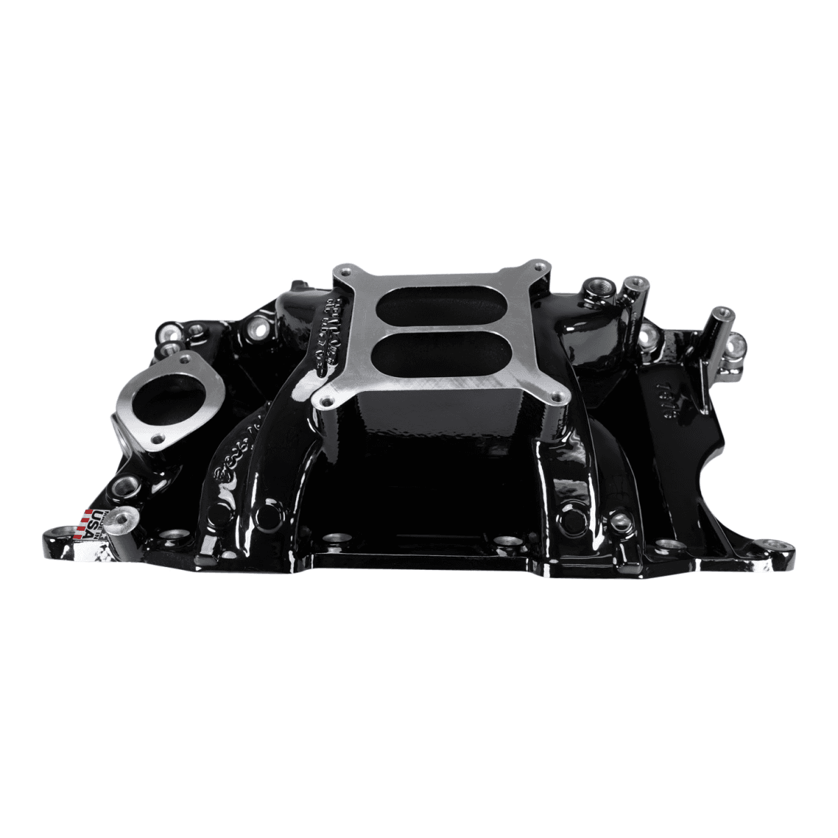 Edelbrock Performer RPM Air-Gap Dual Plane Non-EGR Black Plasma Intake Manifold for SBM LA Block 318/340/360 - Square Bore