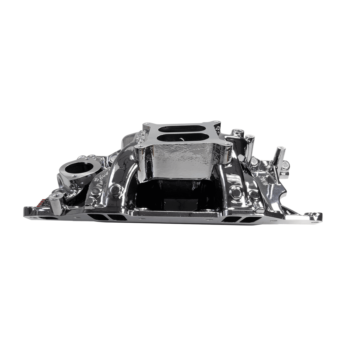 Edelbrock Performer RPM Air-Gap Dual Plane Non-EGR Chrome Plasma Intake Manifold for SBM LA Block 318/340/360 - Square Bore