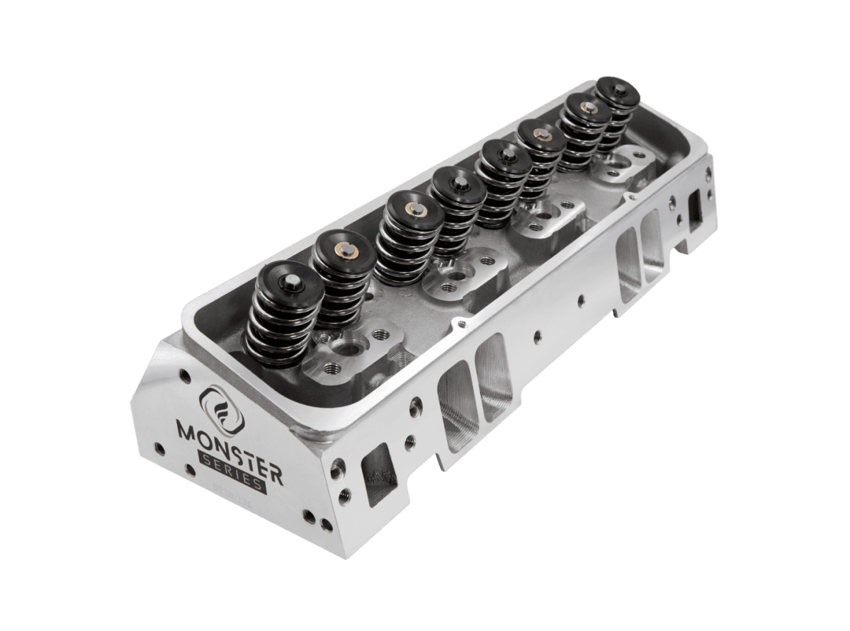 Frankenstein M23 Monster 236cc SBC CNC Ported 23 Degree Angle Plug Cylinder Head, 69cc Chambers - .800 Solid Roller