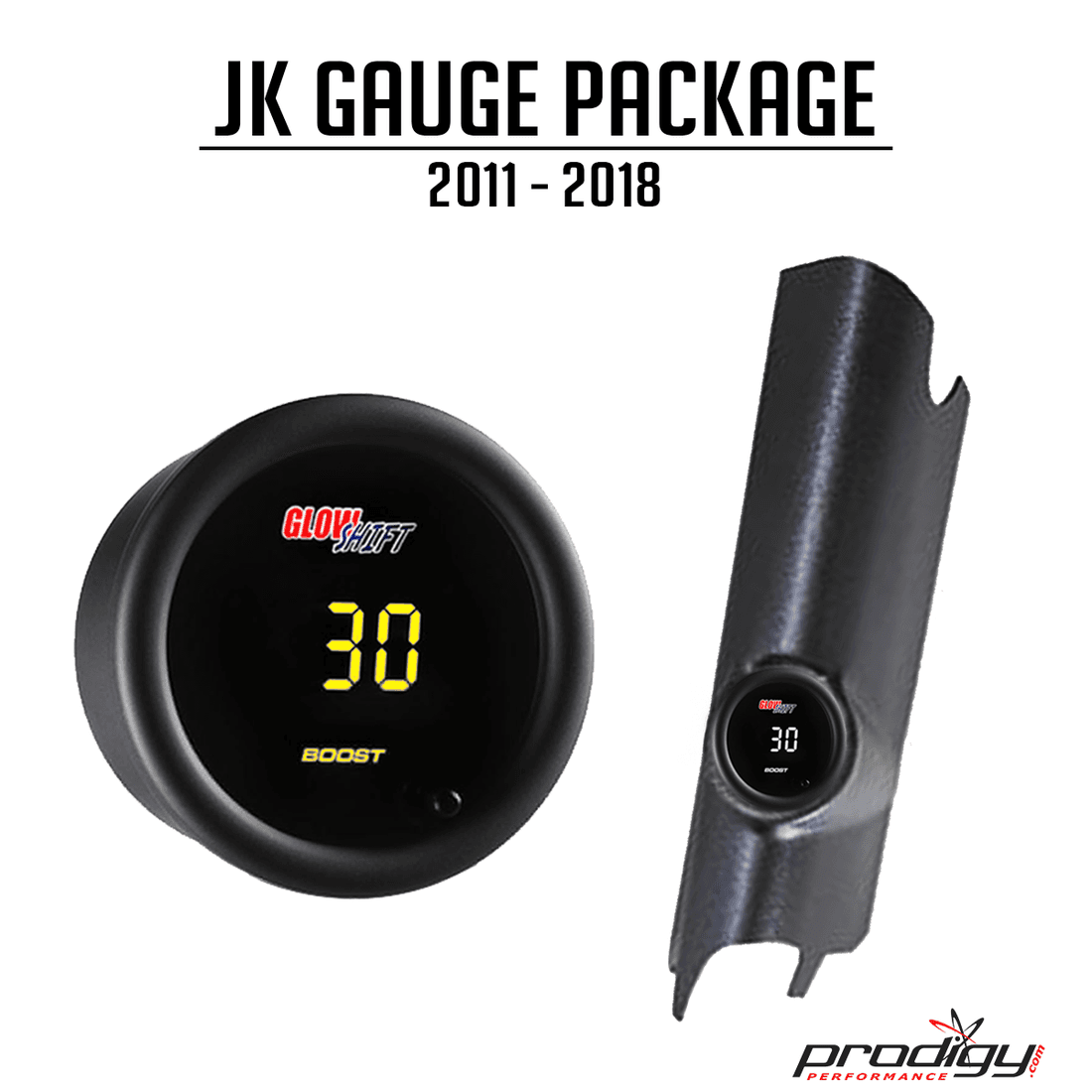 Jeep Wrangler 2012-2018 JK 3.6L Single Gauge Pod Package Prodigy Performance