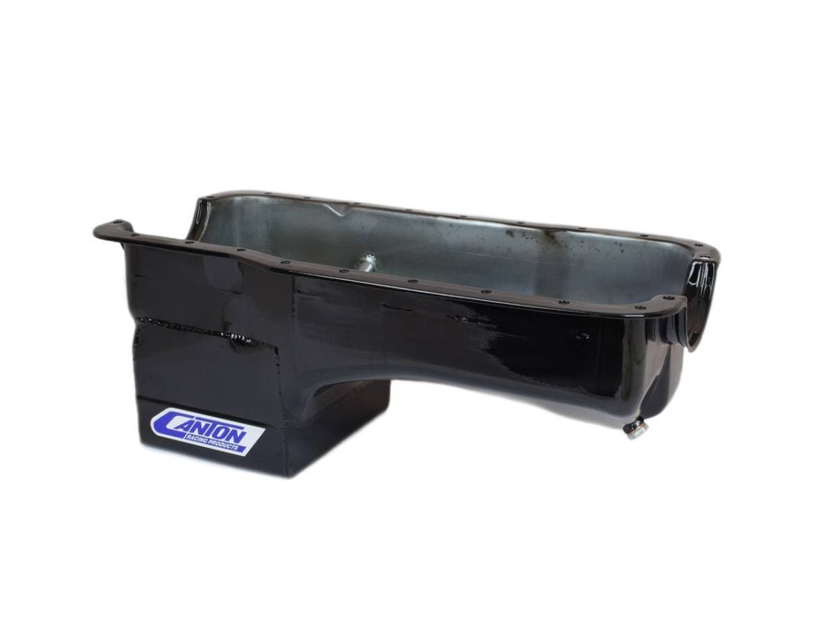 Ford Mustang 289/302 Canton 7 Quart Deep Rear Sump Oil Pan Black Powdercoated w/ Scraper