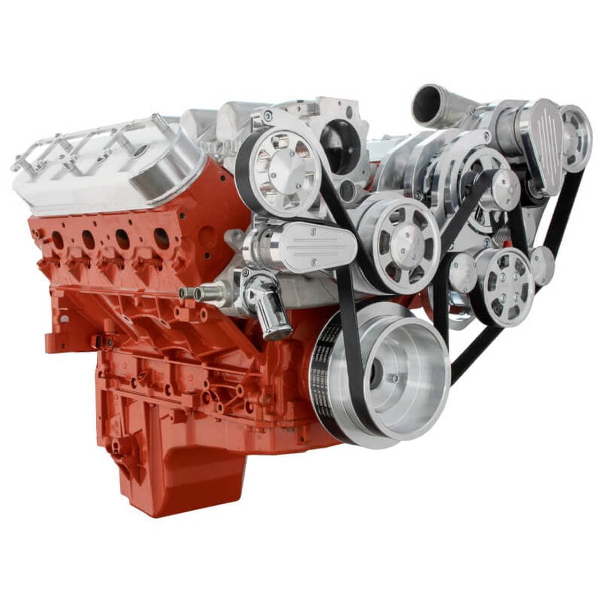 CVF Wraptor FEAD 10-Rib System For Procharged LS With AC, Alternator & Power Steering - Polished