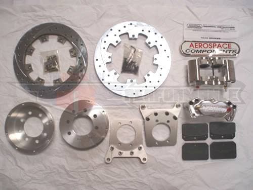 Aerospace Ford Big Bearing Rear Pro Street Disc Brakes Drilled, Slotted, Plated